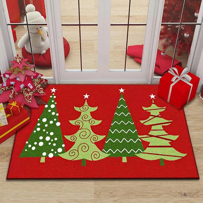 Christmas Eve Doormat - Santa Claus Welcome Mat with Non-Slip Backing, Festive Decor