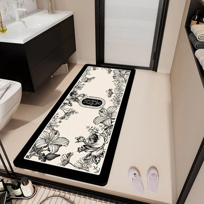 Long Absorbent PVC Mat - Soft, Quick-Dry Floor Runner for Bathroom & Kitchen