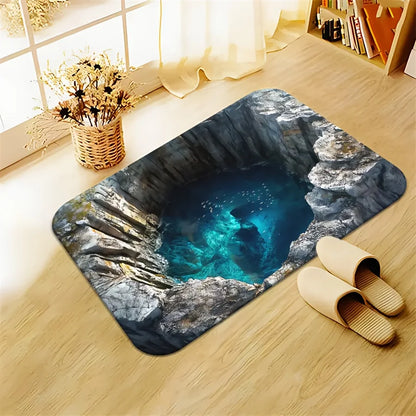 3D Pattern Absorbent Mat - Non-Slip & Quick-Dry for Bathroom, Yoga, & Utility