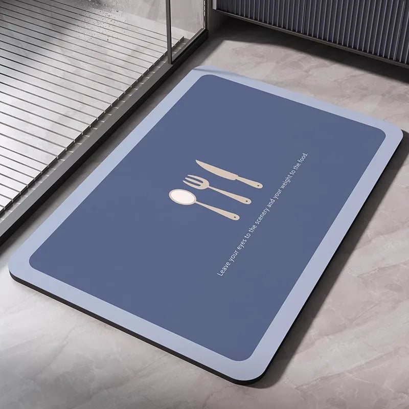 Diatomaceous Earth Bath Mat - Super Absorbent & Quick-Dry Non-Slip Bathroom Floor Mat