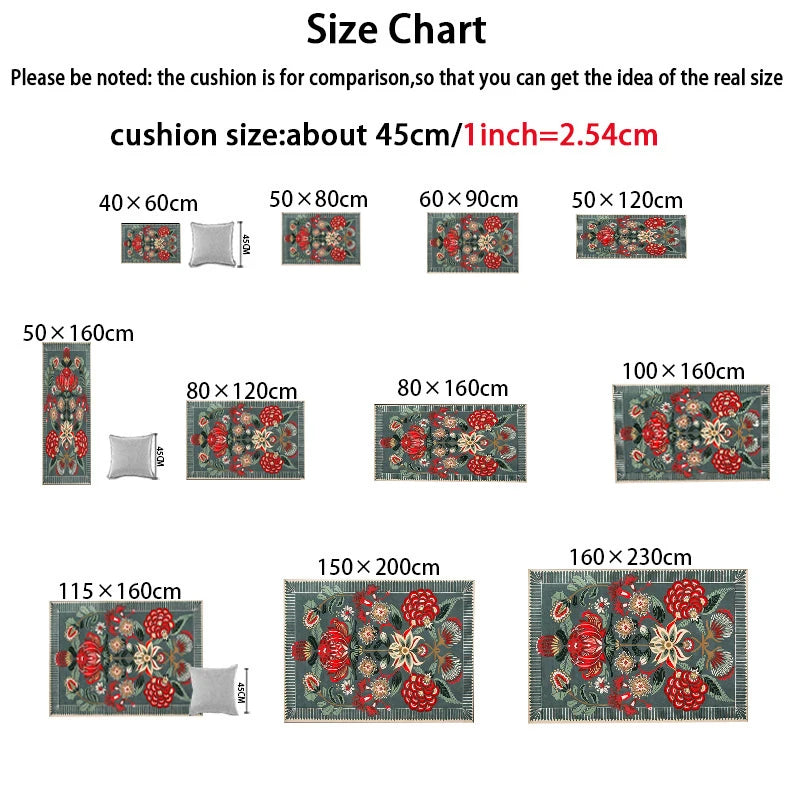 Floral Bath Mat Set of 3 - Absorbent & Non-Slip Bathroom Rugs, Light Luxury Decor