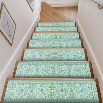 Floral Diatomite Stair Treads - Anti-Slip & Durable Step Mats for Home Decor