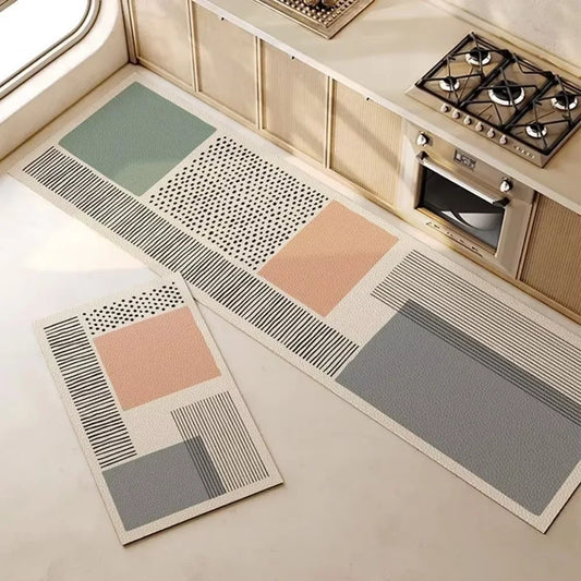 Diatomite Kitchen Mat 2-Piece Set - Oil & Water Absorbent, Non-Slip
