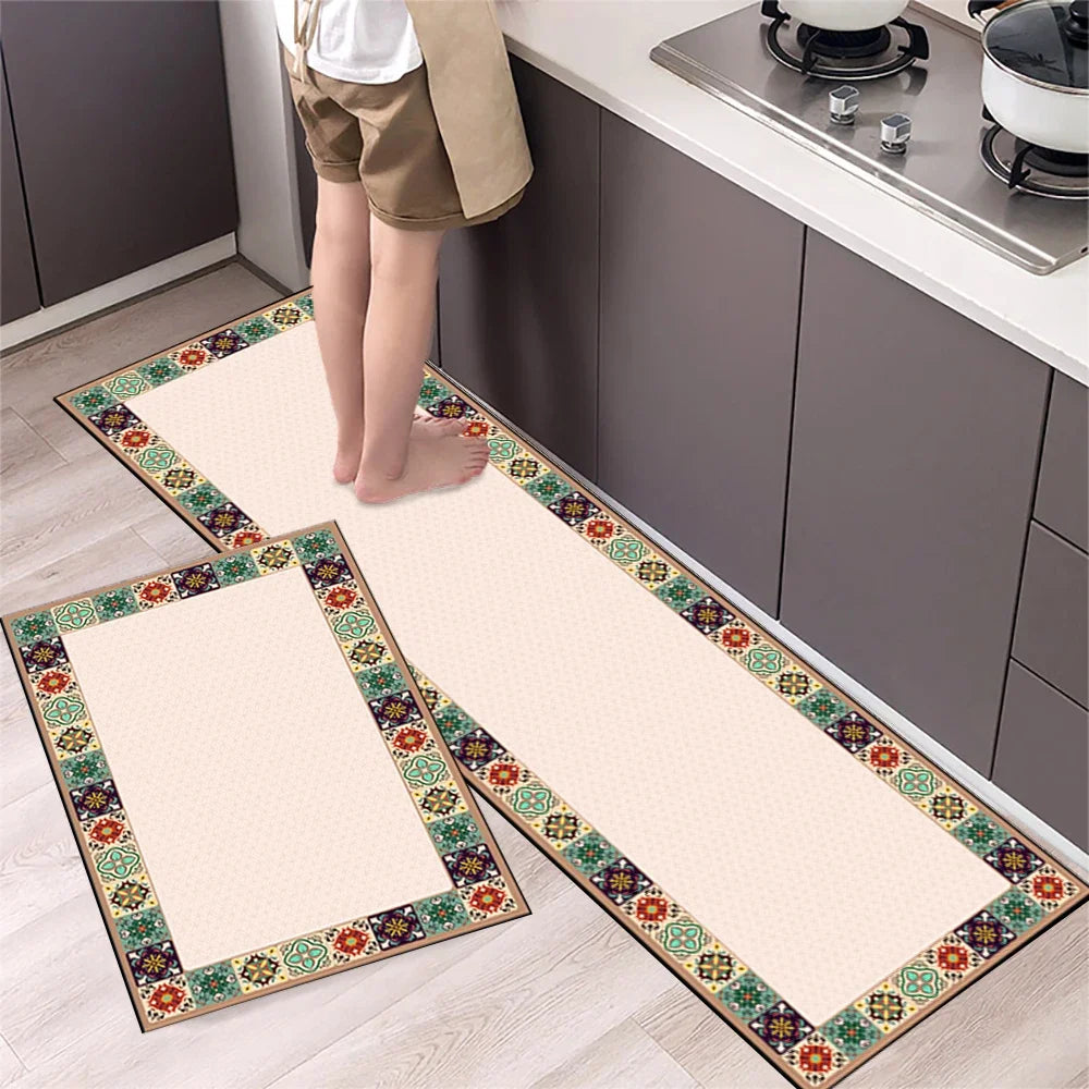 Modern Retro Floor Mat - Non-Slip & Durable Area Rug for Living Room and Kitchen
