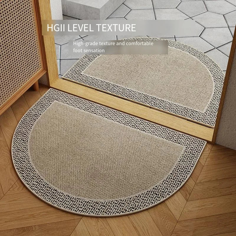 Luxury Half-Moon Velvet Doormat - Waterproof & Non-Slip for Entrance