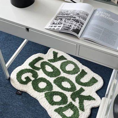 Funny Art Plush Rug - Special Shaped Faux Cashmere Carpet for Living Room