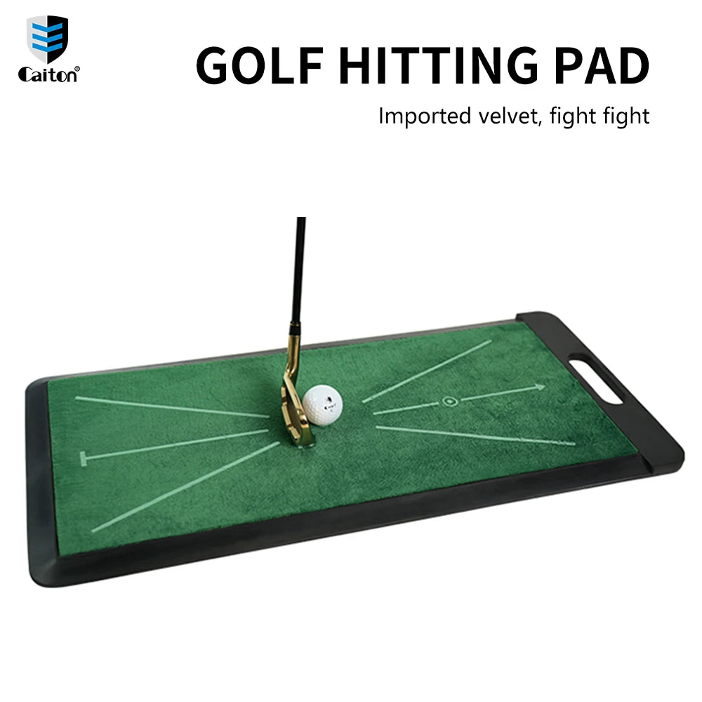 Premium Golf Swing Mat - Velvet Training Surface with Non-Slip Rubber Base