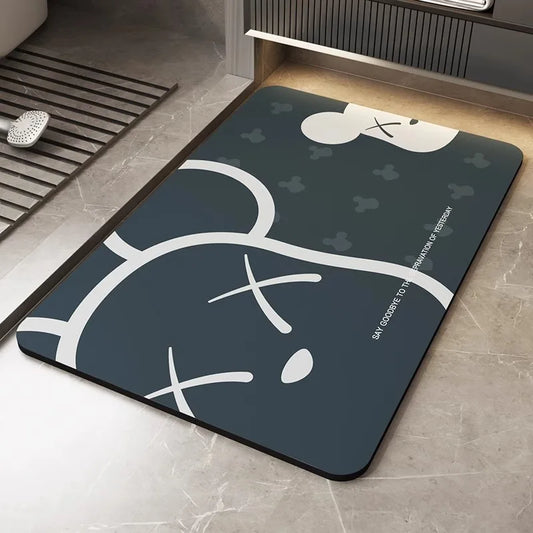 Cartoon Diatomite Bath Mat - Quick-Dry, Absorbent & Non-Slip Bathroom Rug