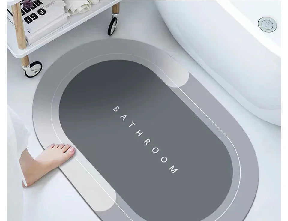 Diatom Mud Bath Mat - Super Absorbent & Fast-Drying Non-Slip Floor Mat for Bathroom