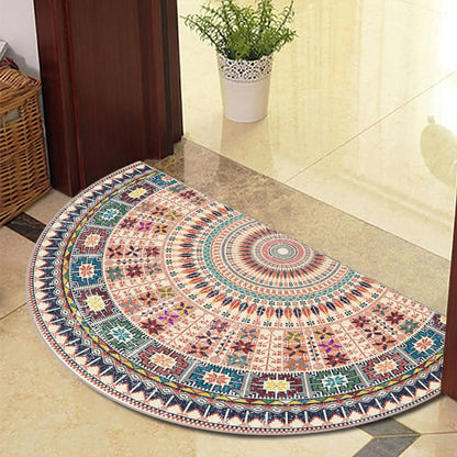 Blue Half-Moon Doormat - Non-Slip & Washable Indoor/Outdoor Welcome Rug
