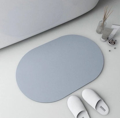 Solid Color Diatomite Bath Mat - Super Absorbent, Quick-Dry & Non-Slip Bathroom Rug