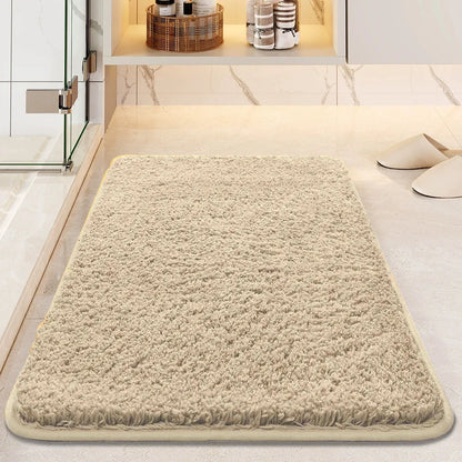 Super Absorbent Bath Mat - Long Hair Friendly Non-Slip Bathroom Rug & Carpet