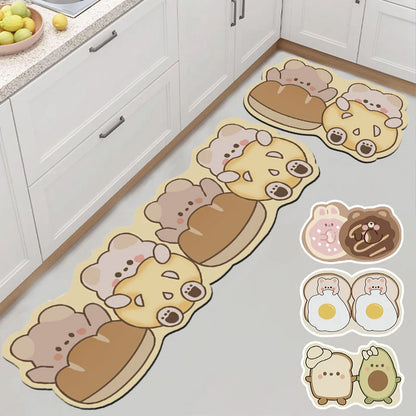Cartoon Kitchen Mat - Non-Slip & Washable Anti-Fatigue Floor Pad