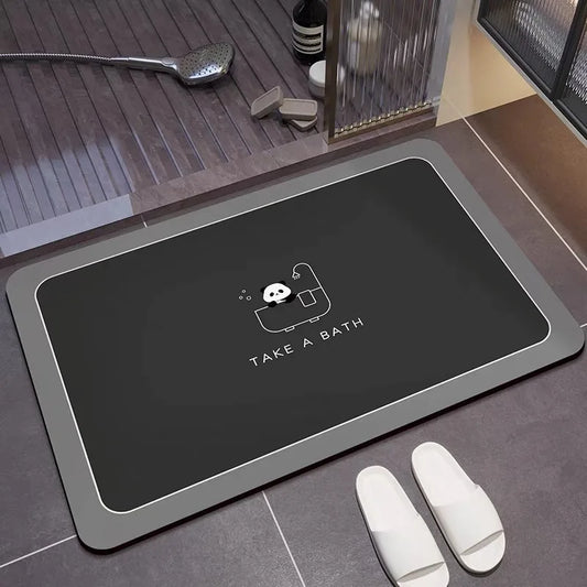 Cute Panda Diatomite Bath Mat - Super Absorbent & Non-Slip Bathroom Rug