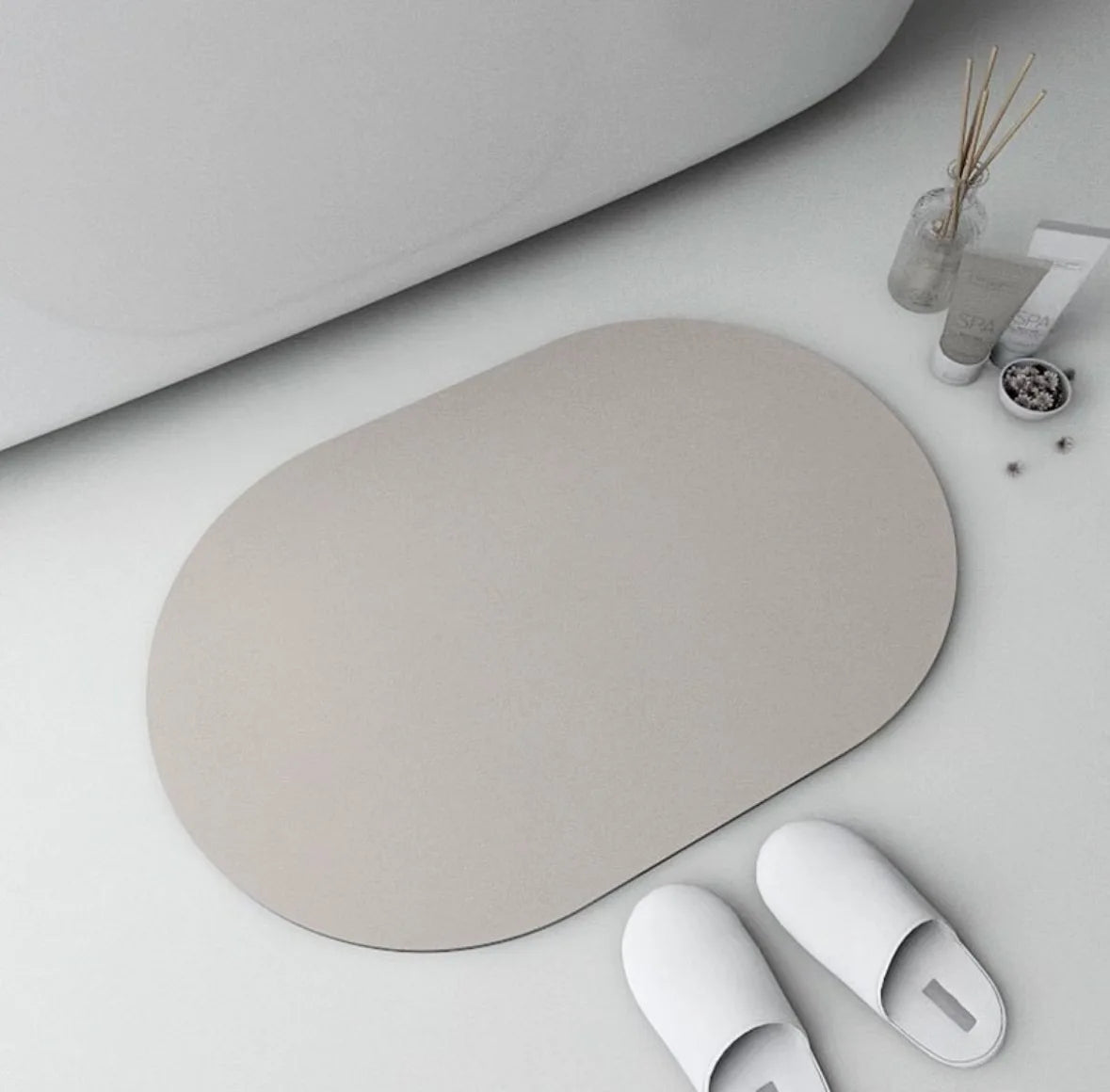Solid Color Diatomite Bath Mat - Super Absorbent, Quick-Dry & Non-Slip Bathroom Rug