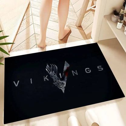 Vikings Anime Logo Mat - Non-Slip Doormat for Game Room & Bedroom Decor