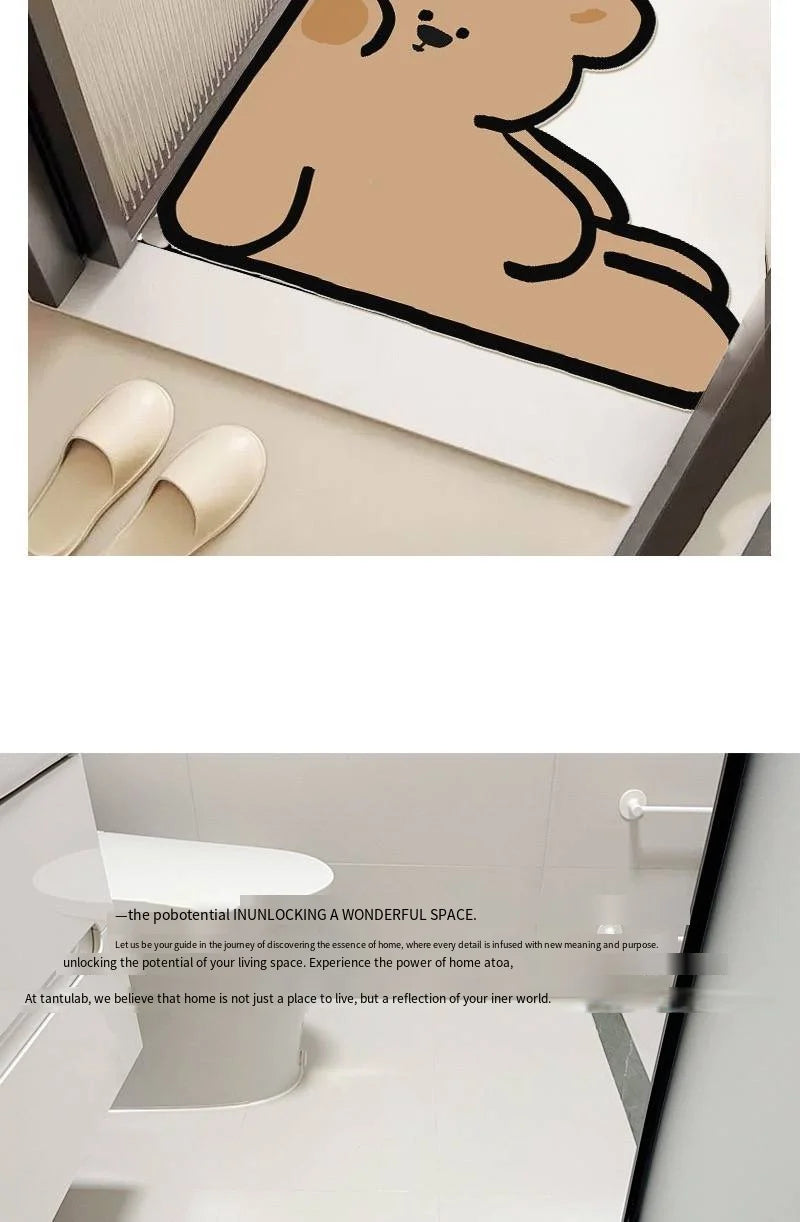 Cartoon Diatomite Bath Mat - Quick-Dry, Absorbent & Non-Slip Kids Bathroom Rug