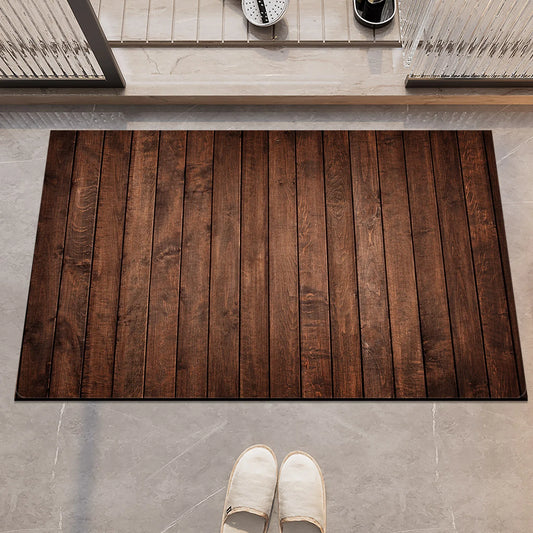 Country Wood Grain Doormat - Quick-Dry & Non-Slip for Bathroom & Entrance