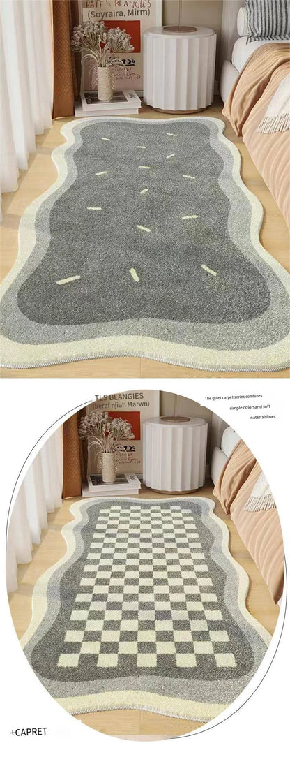 Imitation Sheep Velvet Rug, Soft Non-Slip Living Room Carpet, Quick Drying Bedroom Mat, Plush Bedside Area Rug for Home Decor