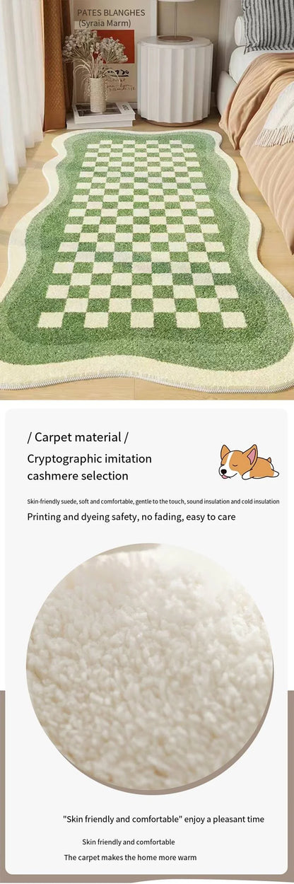 Imitation Sheep Velvet Rug, Soft Non-Slip Living Room Carpet, Quick Drying Bedroom Mat, Plush Bedside Area Rug for Home Decor