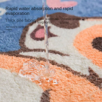Panda Plush Bath Mat - Super Absorbent & Non-Slip Faux Cashmere Rug