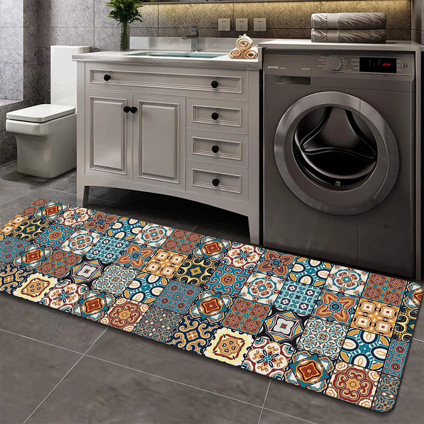 Super Absorbent Kitchen Runner - Waterproof & Washable Long Floor Mat