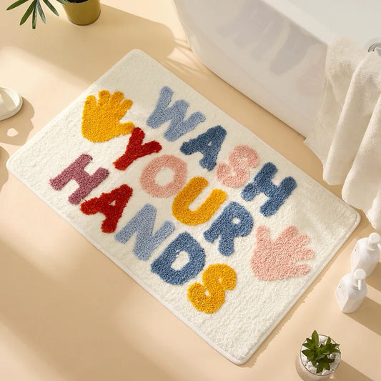 Kids Letter Bath Mat - Cute, Non-Slip & Absorbent Microfiber Rug