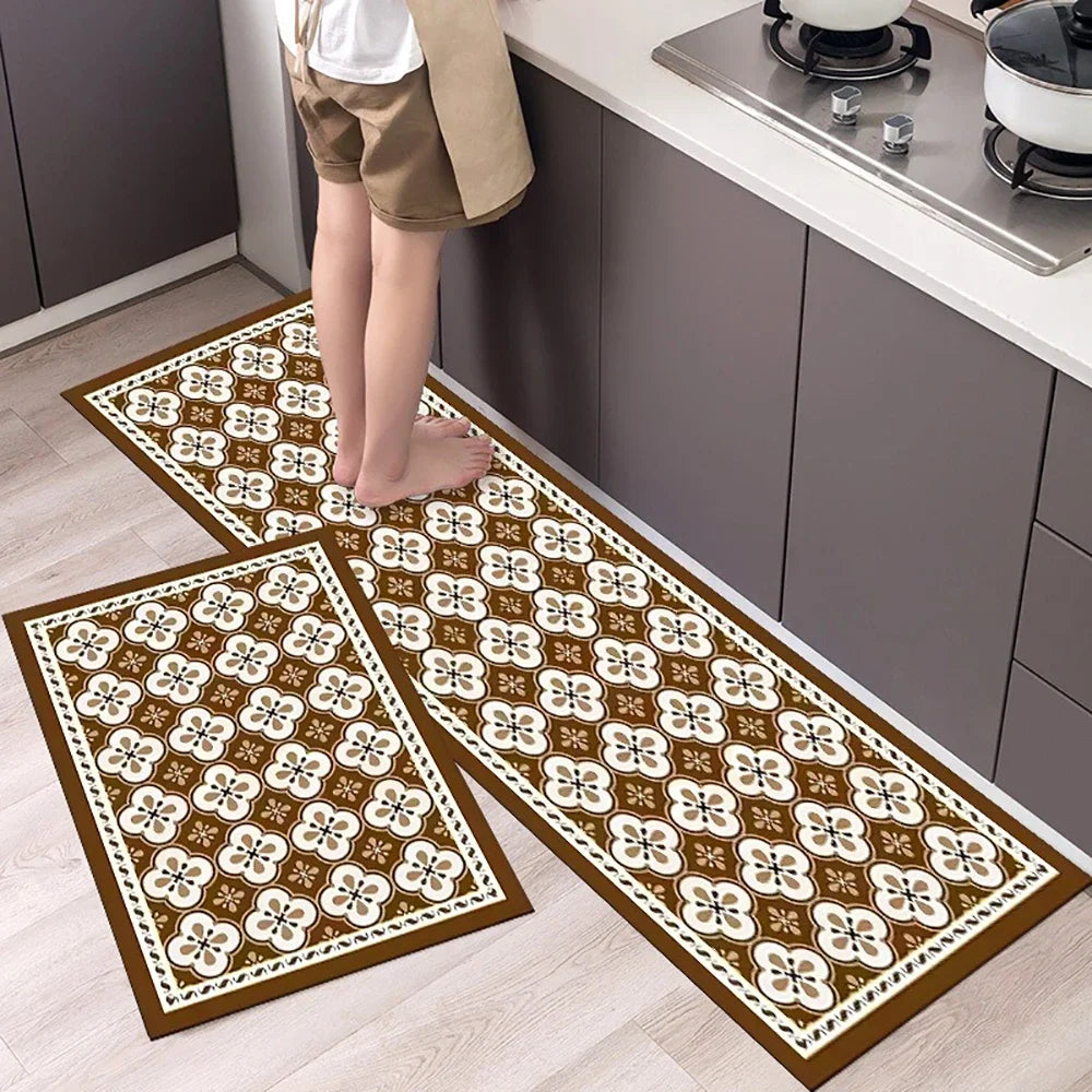 Modern Retro Floor Mat - Non-Slip & Durable Area Rug for Living Room and Kitchen