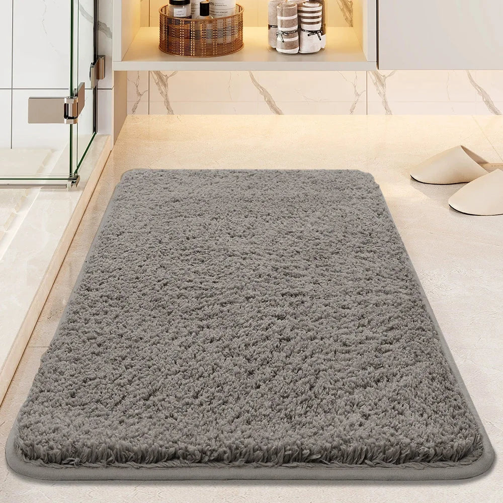 Super Absorbent Bath Mat - Long Hair Friendly Non-Slip Bathroom Rug & Carpet