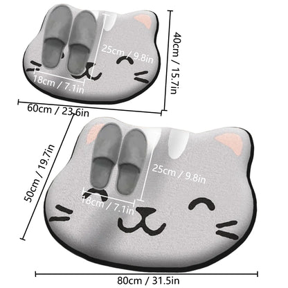 Thickened Absorbent Bath Mat, Non-Slip Flannel Toilet Rug, Dirt-Resistant Shower Floor Mat, Soft Special-Shaped Bathroom Carpet