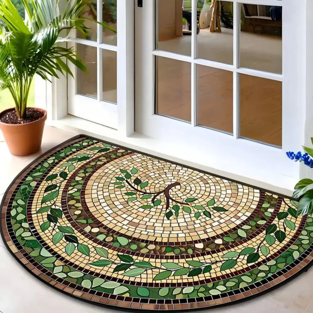 Winter Floral Doormat - Soft & Absorbent European Style Rug for Entrance & Bathroom
