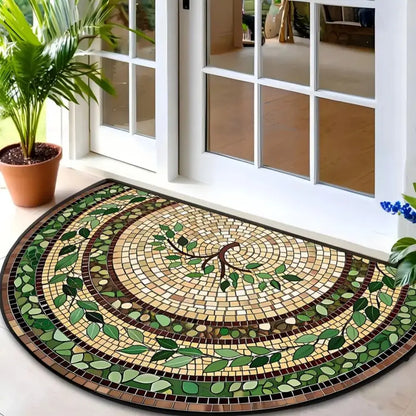 Winter Floral Doormat - Soft & Absorbent European Style Rug for Entrance & Bathroom