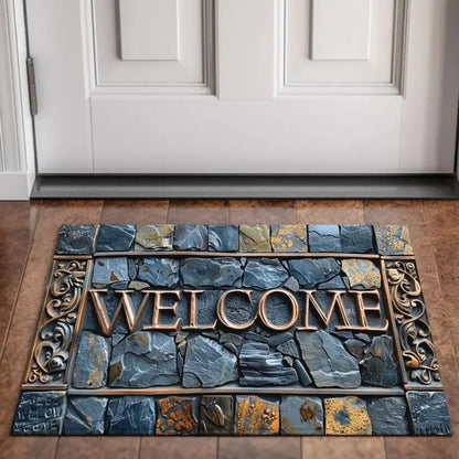 Ethnic Semi-Circular Doormat - Non-Slip, Anti-Foul & Easy Clean Welcome Mat