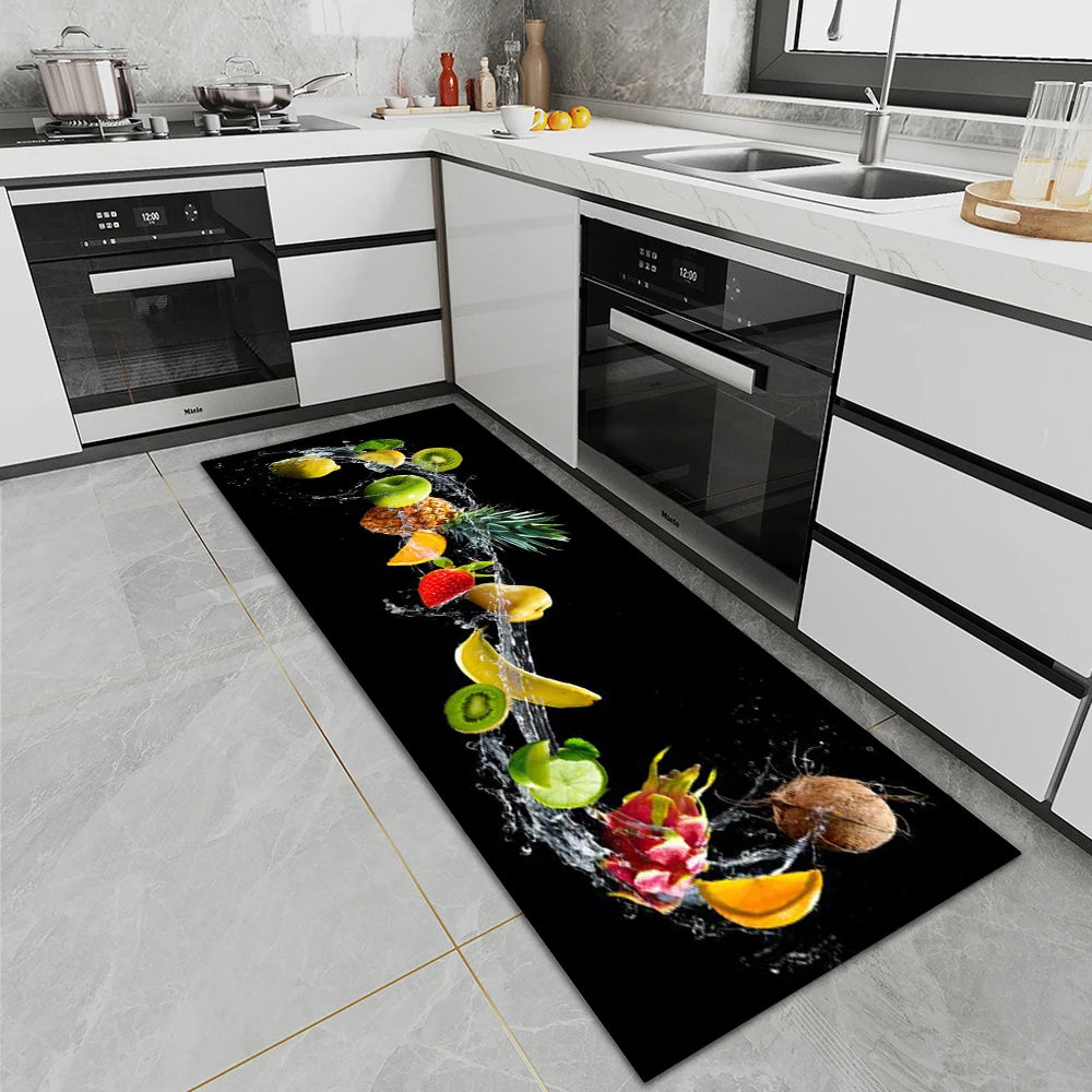 Long Plush Kitchen Runner Rug - Absorbent & Non-Slip Crystal Velvet Floor Mat