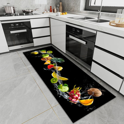 Long Plush Kitchen Runner Rug - Absorbent & Non-Slip Crystal Velvet Floor Mat