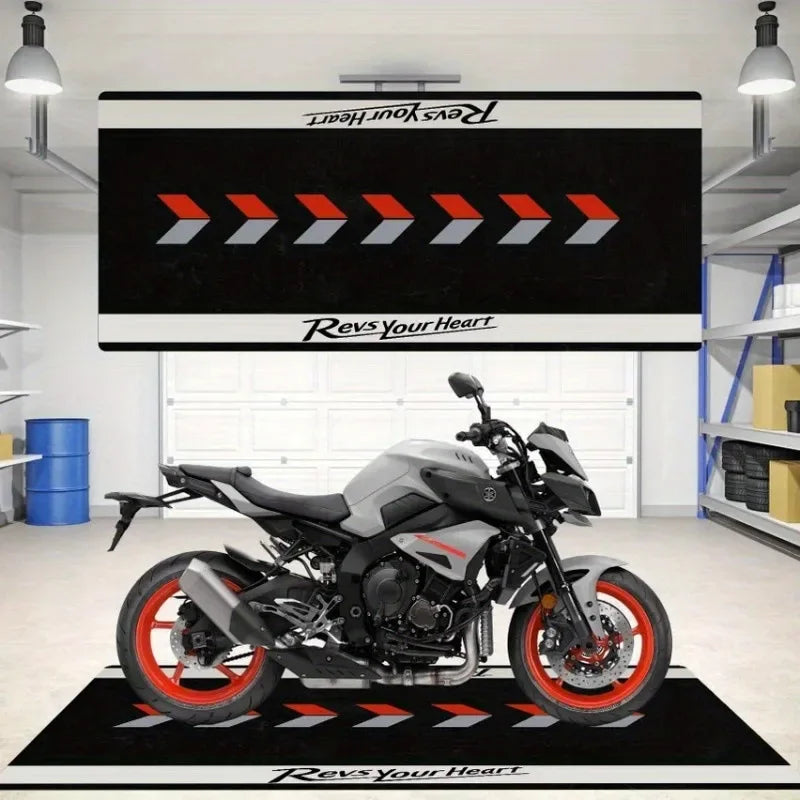 Motorcycle Display Mat - Dirt-Resistant Rug for Man Cave, Garage & Bedroom