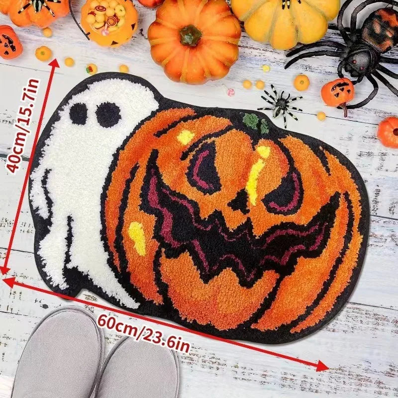 Halloween Doormat - Plush Faux Cashmere & Absorbent Welcome Mat for Spooky Decor