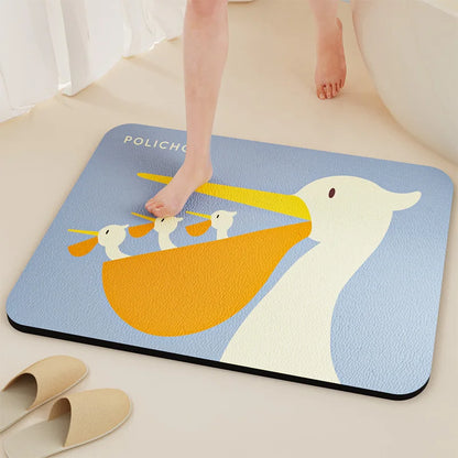 Diatomaceous Earth Bath Mat - Super Absorbent & Quick-Dry Non-Slip Bathroom Floor Mat