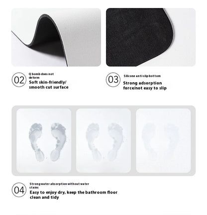 Machine Washable Diatomite Mat - Quick-Dry & Absorbent for Kitchen and Bathroom