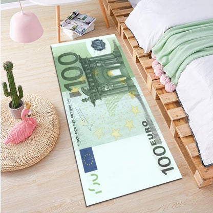 US Dollar Bill Runner Rug - Creative Long Strip Carpet for Hallway & Bedroom