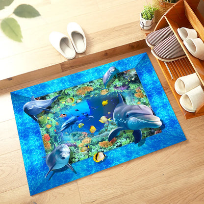 Summer Ocean Diatomite Bath Mat - Anti-Slip & Stain-Resistant Floor Mat for Bathroom