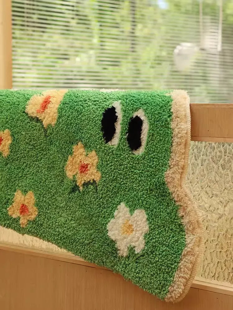Funny Spirit Plant Rug - Soft Tufted Carpet for Bedroom & Aesthetic Decor