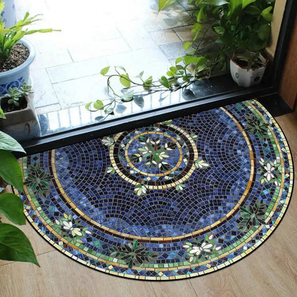 Semi-Circular Outdoor Doormat - Welcome Garden Rug for Entrance & Patio
