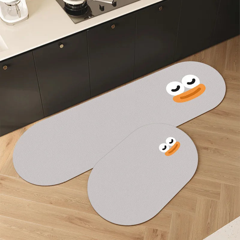 Cartoon Diatomite Kitchen Runner (1 or 2-Pack) - Absorbent & Non-Slip Floor Mat