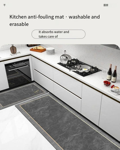 American Retro Diatomite Kitchen Runner (1 or 2-Pack) - Oil Proof & Washable