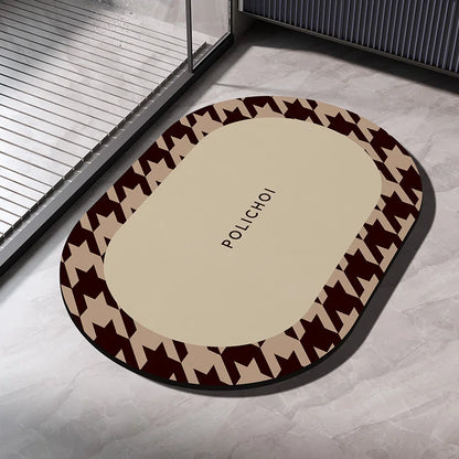 Diatomaceous Earth Bath Mat - Super Absorbent & Quick-Dry Non-Slip Bathroom Floor Mat