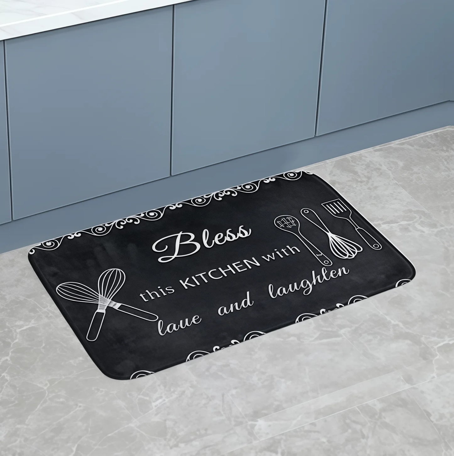 American Country Kitchen Mat - Non-Slip & Absorbent Farmhouse Sink Rug