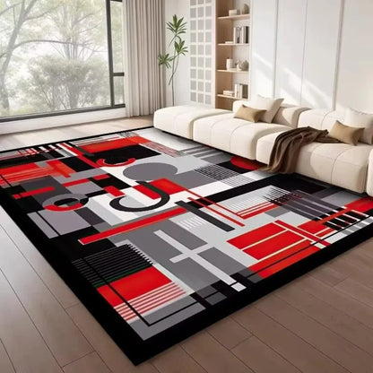 Modern Nordic Geometric Area Rug - Large Light Luxury Carpet for Living Room & Bedroom