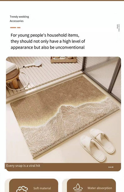Faux Cashmere Bath Mat - Ultra Soft & Absorbent Bathroom Rug for Toilet and Shower