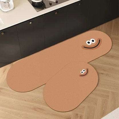 Cartoon Diatomite Kitchen Runner (1 or 2-Pack) - Absorbent & Non-Slip Floor Mat